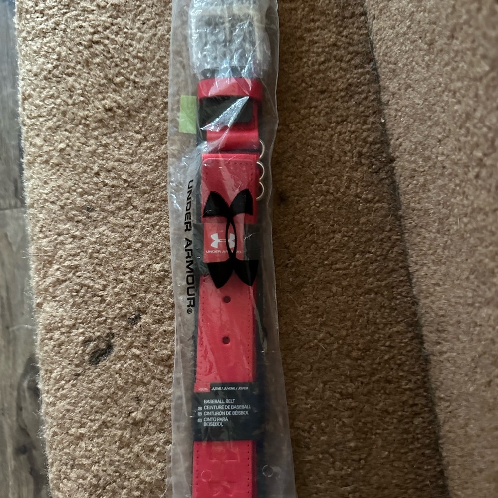 Under Armour Red Kids Baseball Belt